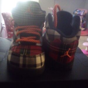 Jordan Red and Orange High-Top Sneakers